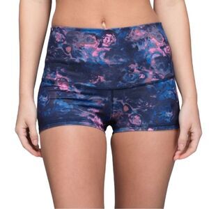 Lululemon Boogie Short Roll Down Berry Pink Navy Naval Blue Sz 6 EUC